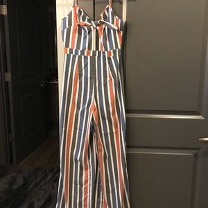Blue and orange stripped jumpsuit!
